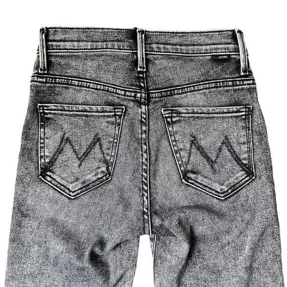 MOTHER Denim The Insider Crop Step Fray Jeans Wash Train Stops Size 24 - Picture 5 of 16